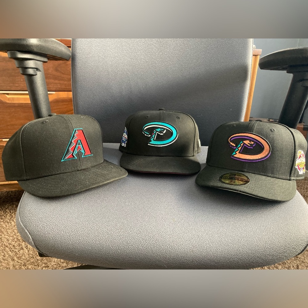 Arizona Diamondbacks New Era 5950 3 Cap Bundle - Size 7-3/8